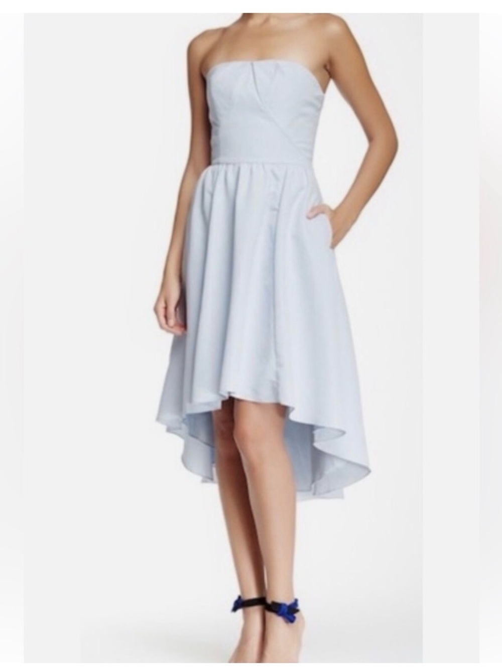 Ted Baker Strapless Light Blue High-Low Dress